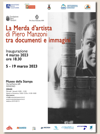 La Merda d'artista di Piero Manzoni tra documenti e immagini, Locandina della mostra