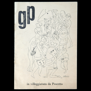 Piero e Albisola, Copertina del catalogo della mostra / Cover of the Exhibition Catalogue for “In villeggiatura da Pescetto”, Galleria Pescetto, Albisola Capo, 1961

Nell’agosto del 1961, Piero Manzoni partecipò alla mostra collettiva “In villeggiatura da Pescetto” alla Galleria Pescetto di Albisola, dove espose per la prima volta la “Merda d’artista”.
Nel film Pepi Pescetto, figlia dei proprietari della galleria e dei Bagni Pescetto, ricorda con divertito stupore, che il suo futuro marito per scherzo portò via una scatoletta tra quelle esposte; Piero lo invitò a tenerla, a patto che la pagasse 50.000 lire… ovviamente il giovane rinunciò perché non se la poteva permettere!

In August 1961, Piero Manzoni took part to the group exhibition “In villeggiatura da Pescetto” at the Galleria Pescetto in Albisola, for the first time the “Merda d’artista (Artist’s Shit)” was on display.
In the film Pepi Pescetto, daughter of the owners of the gallery and of Bagni Pescetto, remembers with amused amazement that her future husband as a joke took away a can among those on display; Piero invited him to keep it, as long as he paid 50.000 lire for it ... obviously the young boy gave up because he couldn’t afford it!