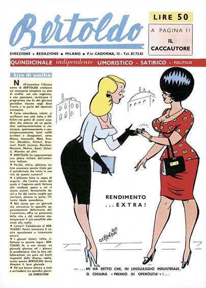 Il Caccautore, in “Bertoldo”, Milano, 30 novembre 1961, p. 11