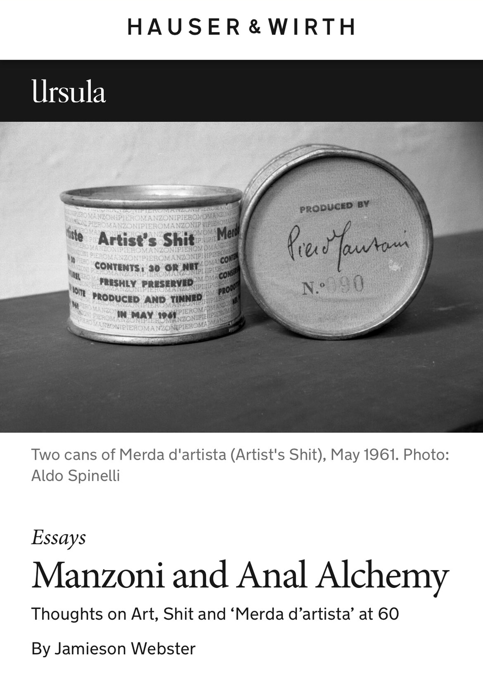 Manzoni and Anal Alchemy